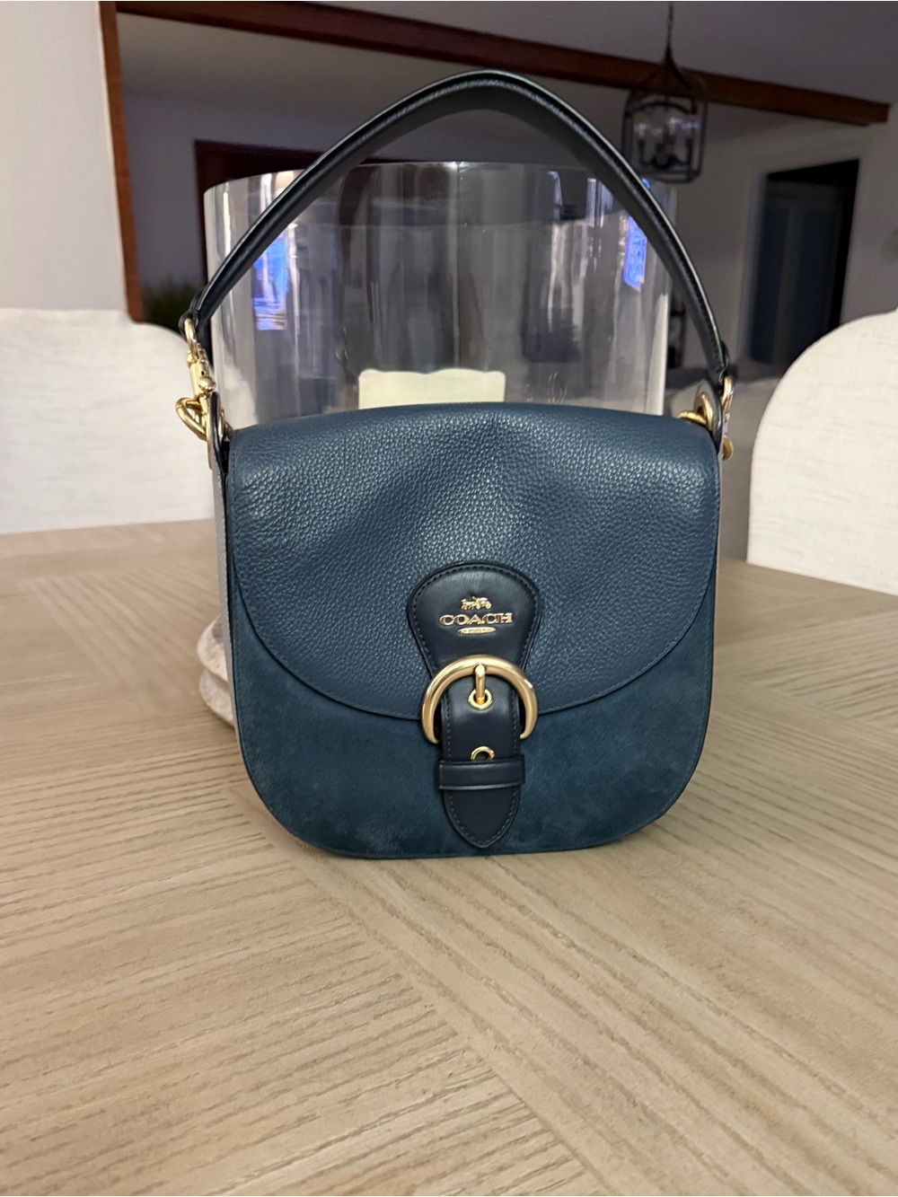 Coach Kleo Leather Shoulder Bag - Blue Denim